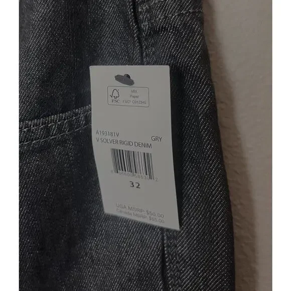 NWT Volcom Solver Denim Jeans Modern Straight Men’s Size 32x32 Gray - Picture 10 of 10